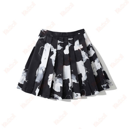 black gothic printing short skirts